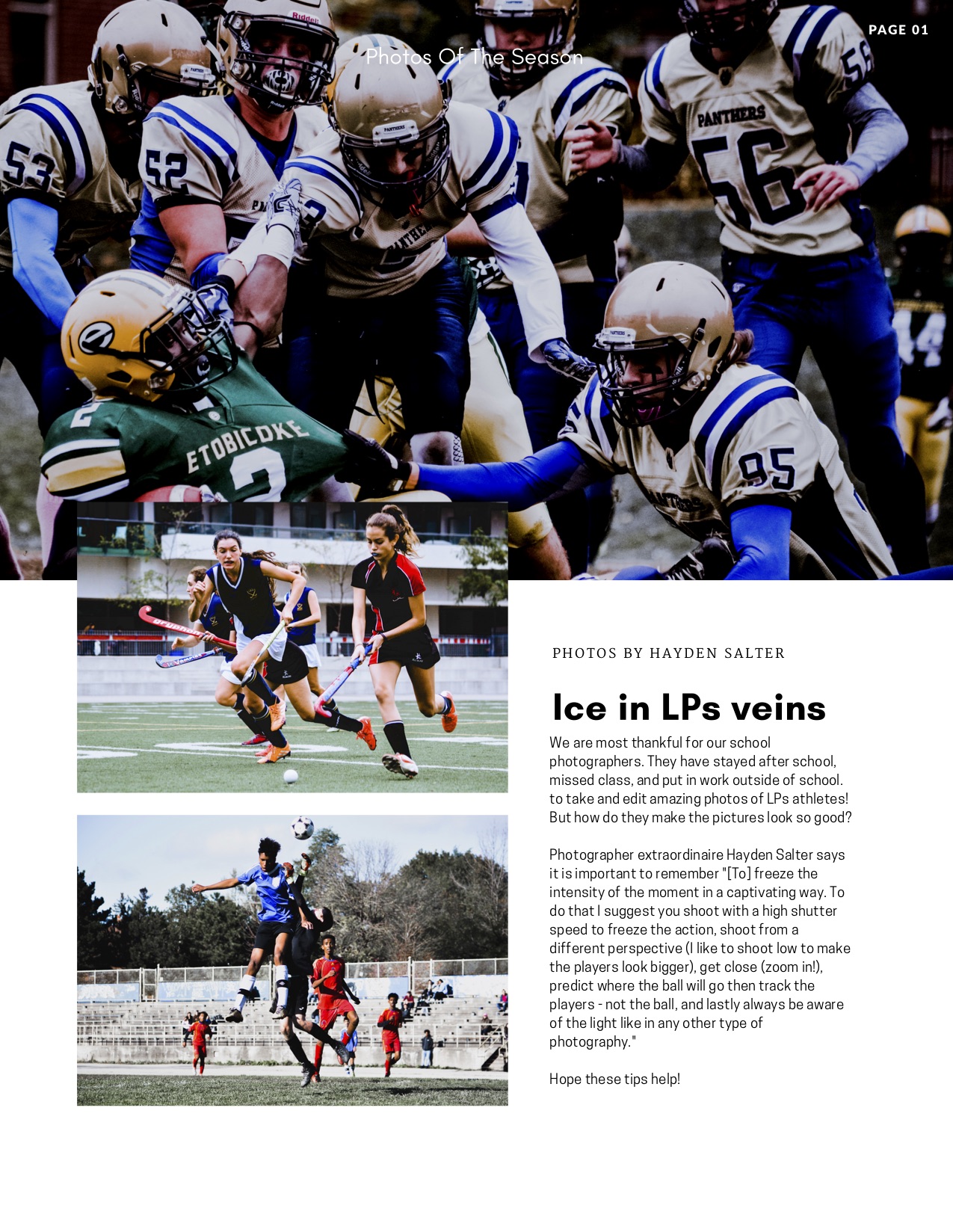 LP Panthers Fall Sports Newsletter2